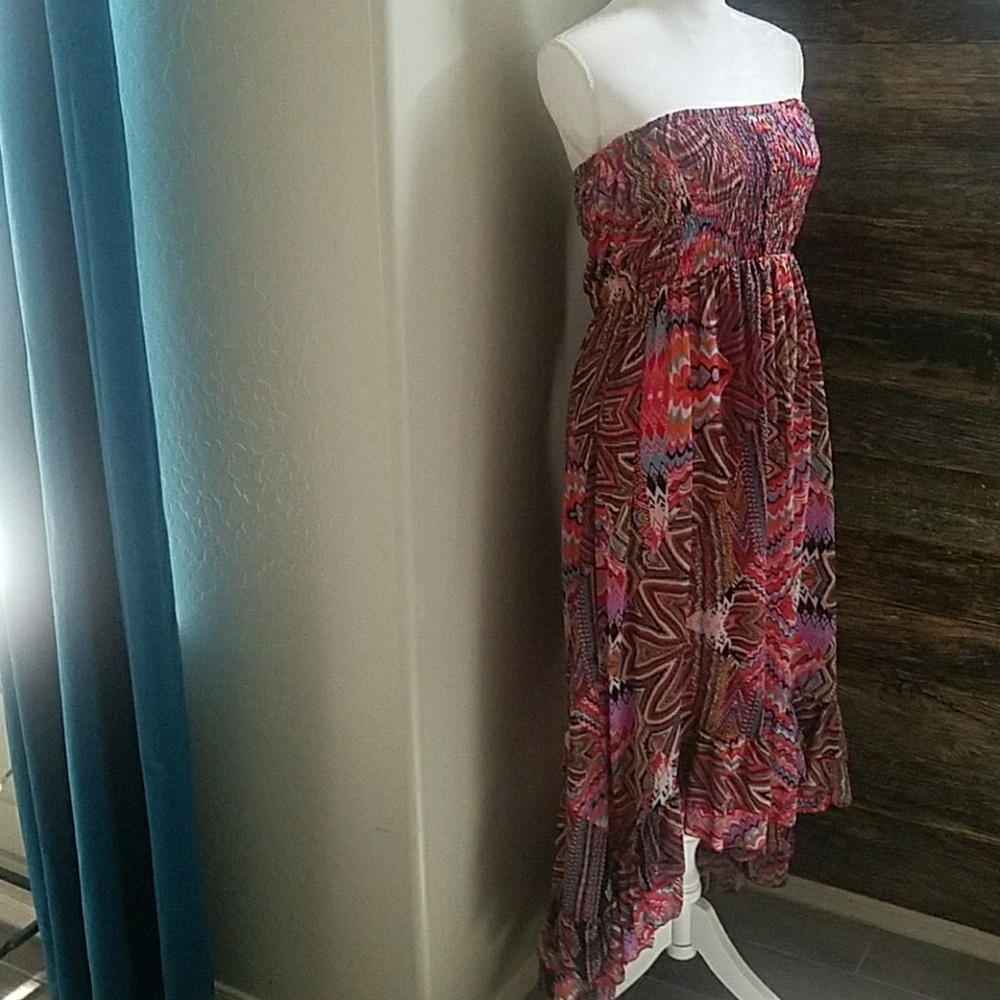 So Retro Boho strapless Maxi Dress